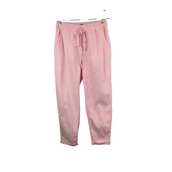 J.Crew Womens Pink Linen Drawstring Pants Size O - Picture 1 of 3
